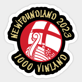 NEWFOUNDLAND T-Shirt Vinland 1000 to 2023 NEWFIE The Rock & Runes Sticker